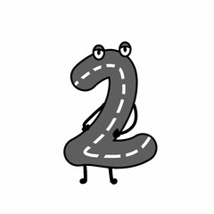 Fototapeta premium 2 number character vector template design illustration