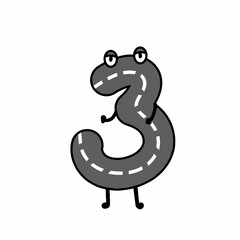 3 number character vector template design illustration