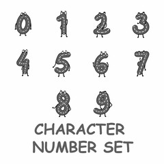 Set number character vector template design illustration