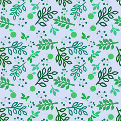Seamless pattern with abstract plant elements for textile design, gift wrapping, wallpaper, etc...