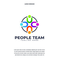 Creative abstract team community icon logo design color editable vector illustration