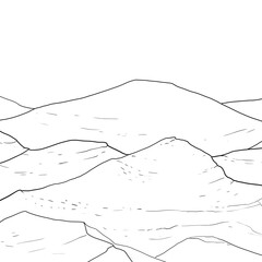 Fototapeta premium Line art Landscape background ecology education poster illustration design.