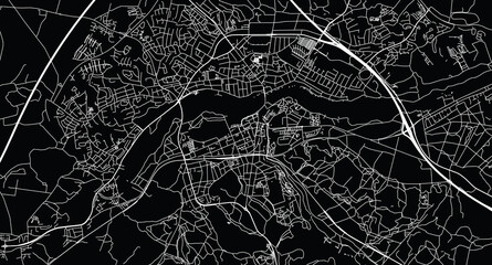 Urban vector city map of Sileborg, Denmark