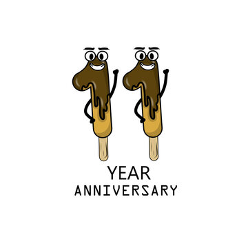 11th year anniversary celebration vector template design illustration