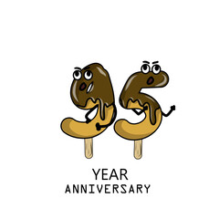 95th year anniversary celebration vector template design illustration