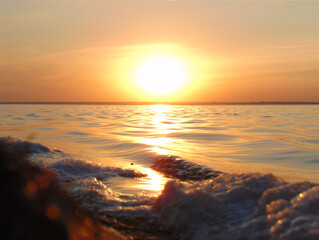 Fototapeta na wymiar Orange sea sunset