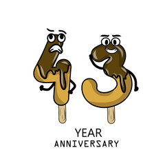 43rd year anniversary celebration vector template design illustration
