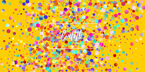 Carnival Confetti Explosion Vector Background. Colorful Circles, Bubbles, Glitter Decoration.