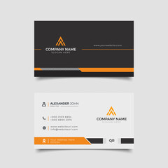 Modern business card black and yellow Corporate Professional