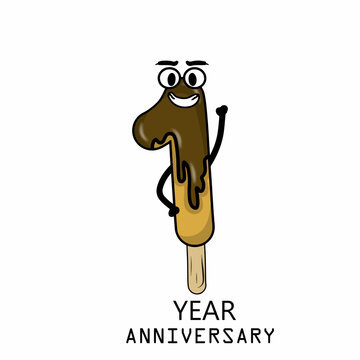 1st year anniversary celebration vector template design illustration