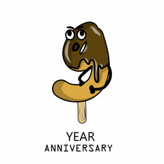 9th year anniversary celebration vector template design illustration