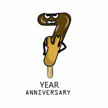 7th year anniversary celebration vector template design illustration