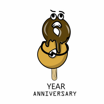 8th year anniversary celebration vector template design illustration