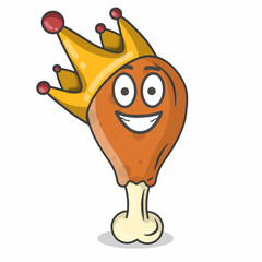 cute chicken thighs character vector template design illustration