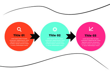 Vector illustration, decision making circles. Business idea for the realization of goals. Infographic elements, multicolored circles with text. 
