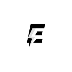 Modern Clean Template Logo Design, Letter E for Bolt