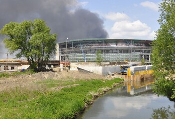 Fototapeta na wymiar Stadion w budowie.