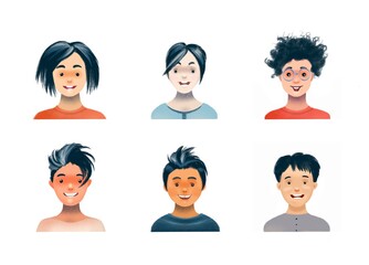 Set of boys avatars