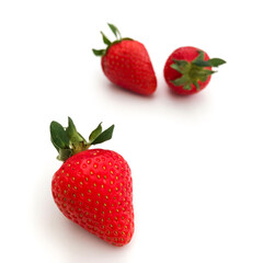 Strawberries isolated on white background