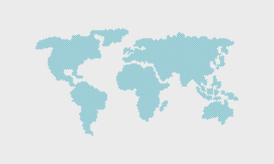 Fototapeta na wymiar World map is squares dots on white background. illustration vector design.