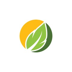 organic leaves icon vector design template