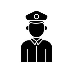 Policeman glyph icon. Law enforcement. Thin line contour symbols. Isolated vector outline illustrations