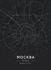 Map of Moscow, Russia