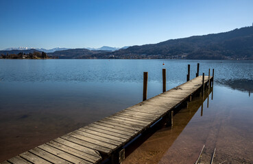 Old boat dock on the Austrian lake Wörthersee