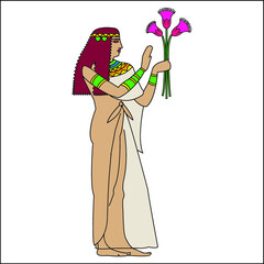 Egyptian workforce, vintage engraved illustration.