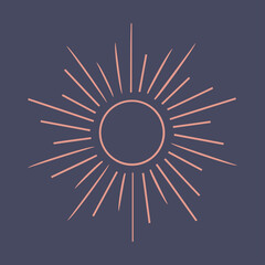 Hand drawn sun poster symbolic representation vector