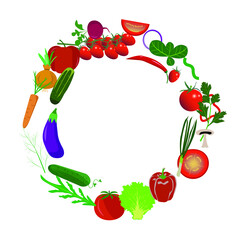 Vegetables healthy design illustration useful for banners , editable colors and scalable to any size