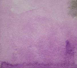Abstract art background light purple and lilac colors. Watercolor painting on canvas with soft violet gradient. Fragment of artwork on paper with wavy pattern. Texture backdrop.