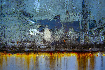 Oxide steel texture for background. Rusty metal panel with streaks of rust. Corrosive and oxidizer board for design.