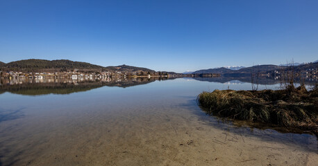 Lake Wörthersee in Carinthia, Austria in early spring