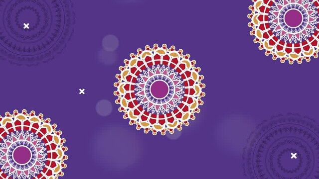 beautiful mandalas pattern in purple background