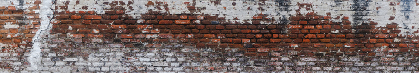 rough wall texture background collection. brown damaged bricks wall surface in panorama. 3d textured background for interior, decoration, wallpaper, etc.