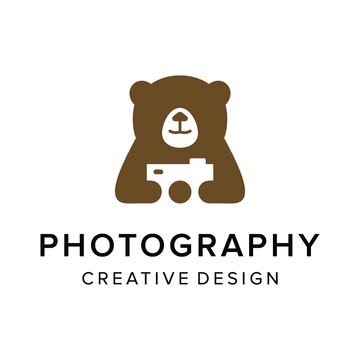 Camera and bear logo design