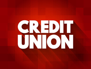 Credit Union text quote, concept background