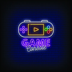 Game Console Neon Signs Style Text Vector