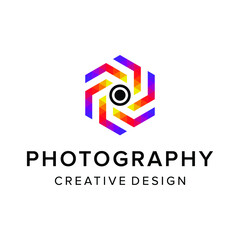 Modern geometric camera logo