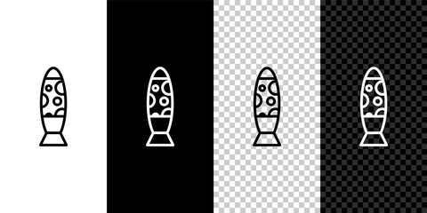 Set line Floor lamp icon isolated on black and white,transparent background. Vector