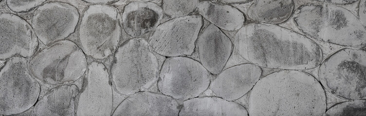 rough wall texture background collection. grey arranged stone wall surface in panorama. 3d textured background for interior, decoration, wallpaper, etc.