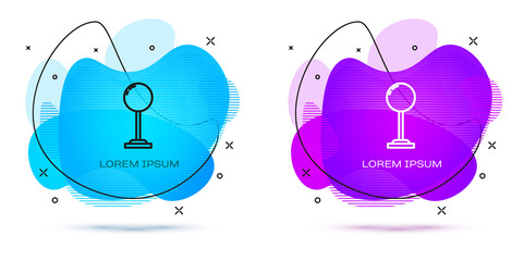 Line Floor lamp icon isolated on white background. Abstract banner with liquid shapes. Vector