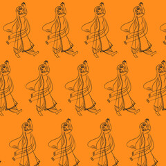 Punjabi women from Punjab dancing Gidda or bhangra, folk dance of the region.