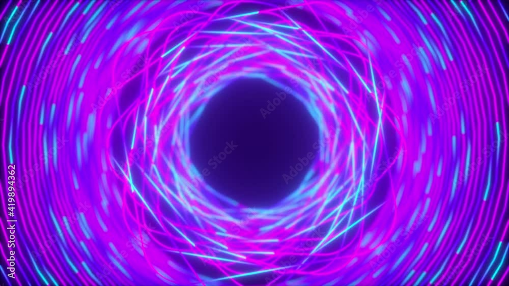 Poster random neon splines, computer generated. 3d rendering glowing background