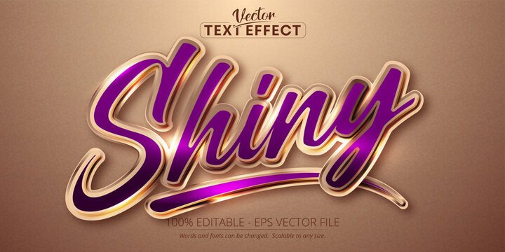 shiny rose gold text effect, editable shiny text style
