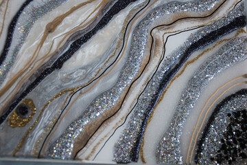 resin geode abstract art, functional art and painting