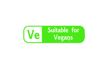 Alternative Diet Stamp Reading Suitable For Vegans with a Ve symbol