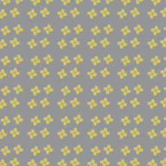 Seamless pattern with yellow leaves on a gray background. Trending two colors of 2021.
