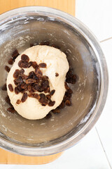 Making soda bread dough, famous irish bread